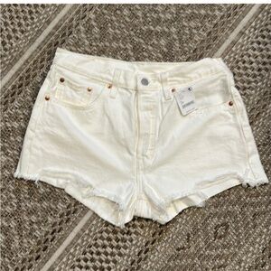 Levi's White Jean Shorts